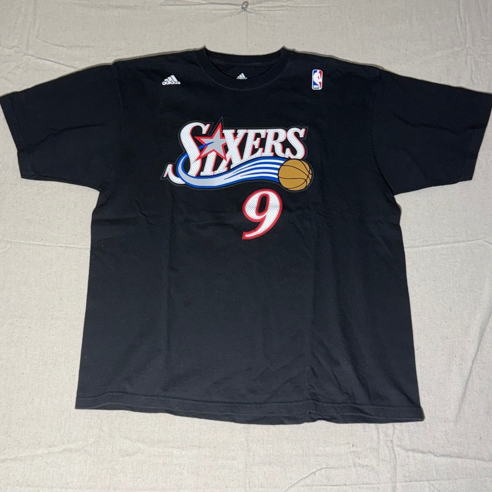 Adidas NBA Philadelphia 76ers Andre Iguodala 9 T-Shirt Mens Large Black Sixers